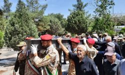 برگزاری تشییع پیکر جانباز آزاده سید عباس ایزدپناه در قزوین